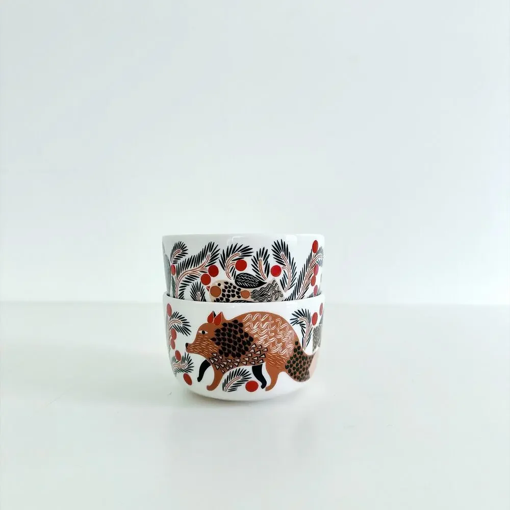MERIMEKKO OIVA KETUNMARJA BOWLS SET OF 2 RED FOX